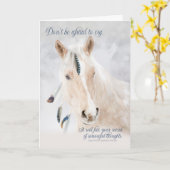 Pet-sympathie voor paarden Native American Proverb Kaart (Gele Bloem)