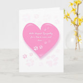 Pet Sympathiekaart - Roze hart en handdrukken Kaart (Gele Bloem)