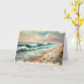Pet Sympathy Beach Watercolor Card Kaart (Gele Bloem)