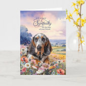 Pet Sympathy Bluetick Coonhound Dog Wildflowers Kaart (Gele Bloem)