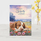 Pet Sympathy Brittany Spaniel Dog Wildflowers Kaart (Gele Bloem)