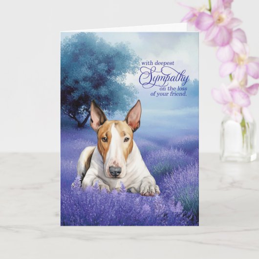 Pet Sympathy Bull Terrier Dog Serene Lavender Kaart (Orchidee)