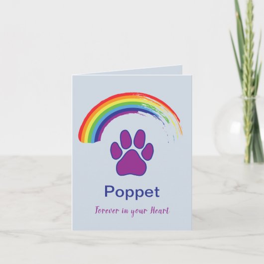 Pet Sympathy Card Aankondiging (Voorkant)