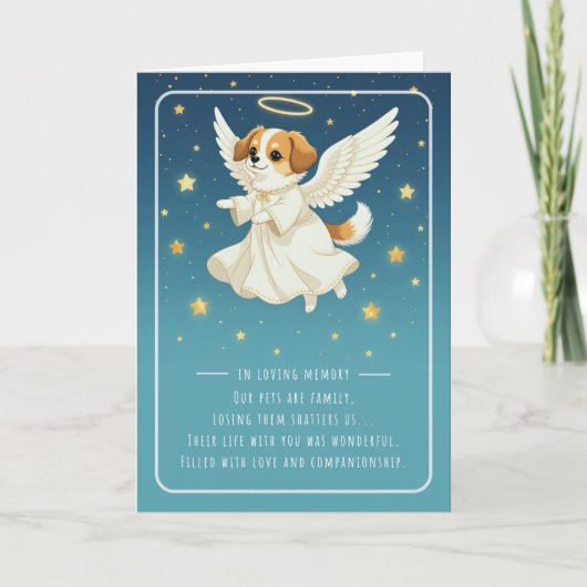 Pet Sympathy Card Angel Dog Serie Kaart (Voorkant)