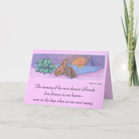 Pet Sympathy Card / Condoleance Kaart / Memorial C (Voorkant)