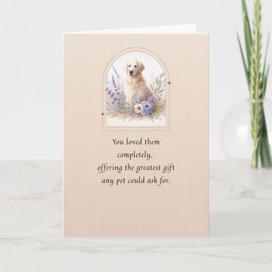 Pet Sympathy Card Hondenbloem Lijst Serie Kaart (Voorkant)