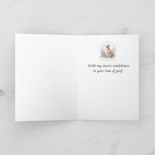 Pet Sympathy Card Hondenbloem Lijst Serie Kaart (Binnen)