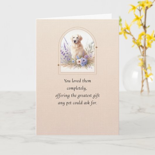Pet Sympathy Card Hondenbloem Lijst Serie Kaart (Gele Bloem)