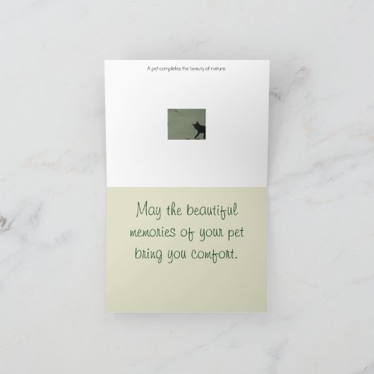 Pet Sympathy Card - Kat Kaart (Binnen)