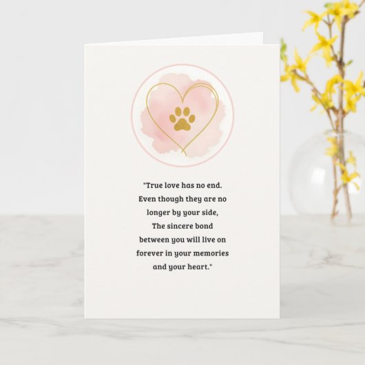 Pet Sympathy Card Love Paw-serie Kaart (Gele Bloem)