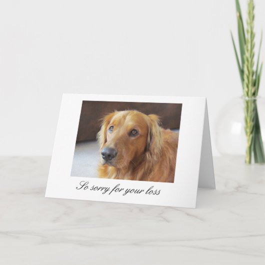 Pet Sympathy Card met Golden Retriever Kaart (Voorkant)