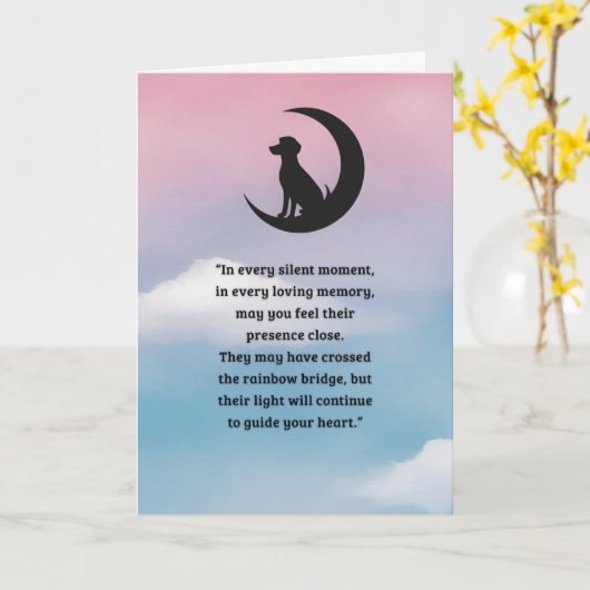 Pet Sympathy Card Moon Dog Series Kaart (Gele Bloem)