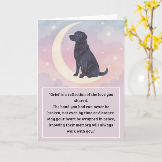 Pet Sympathy Card Moon Dog Series Kaart (Gele Bloem)