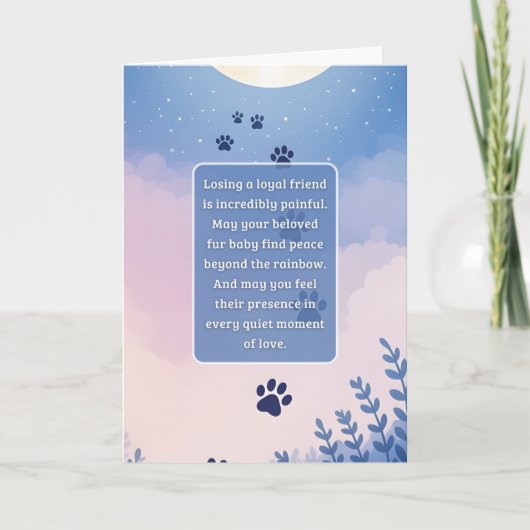 Pet Sympathy Card Moon Flower Series Kaart (Voorkant)