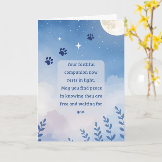 Pet Sympathy Card Moon Flower Series Kaart (Gele Bloem)