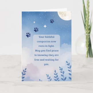 Pet Sympathy Card Moon Flower Series Kaart