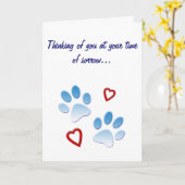 Pet Sympathy Card Pootjes en harten Kaart (Gele Bloem)