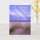 Pet Sympathy Card – Regenboog boven de oceaan Kaart (Gele Bloem)