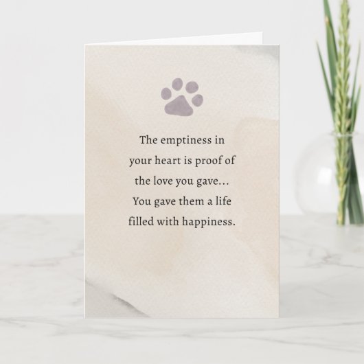 Pet Sympathy Card Waterverf Series Kaart (Voorkant)
