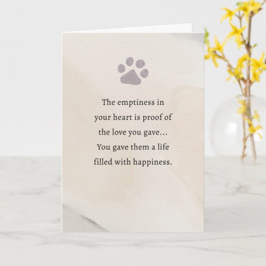 Pet Sympathy Card Waterverf Series Kaart (Gele Bloem)