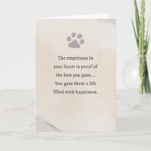 Pet Sympathy Card Waterverf Series Kaart