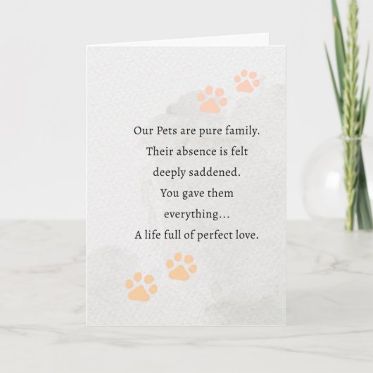 Pet Sympathy Card Waterverf Series Kaart (Voorkant)