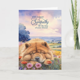 Pet Sympathy Chow Chow Dog Wildflowers Kaart