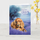 Pet Sympathy Cocker Spaniel Dog Lavender Kaart (Gele Bloem)