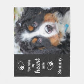 Pet Sympathy Dog Loss Custom Photo Pet Memorial Fleece Deken (Voorkant)
