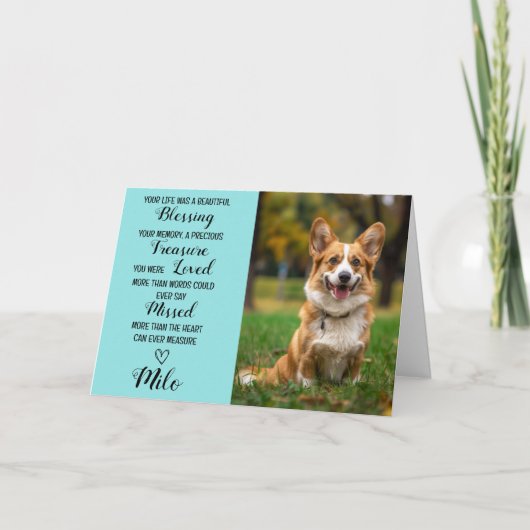 Pet Sympathy Gepersonaliseerde Foto Pet Loss Kaart (Voorkant)