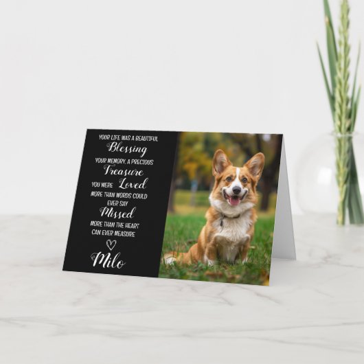 Pet Sympathy Gepersonaliseerde Foto Pet Loss Kaart (Voorkant)