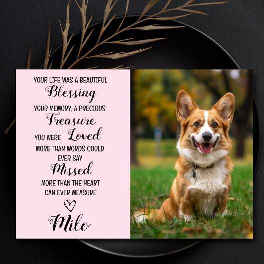 Pet Sympathy Gepersonaliseerde Foto Pet Loss Kaart