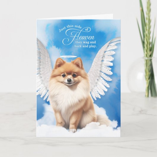Pet Sympathy Loss Dog Sable Pomeranian Angel Kaart (Voorkant)