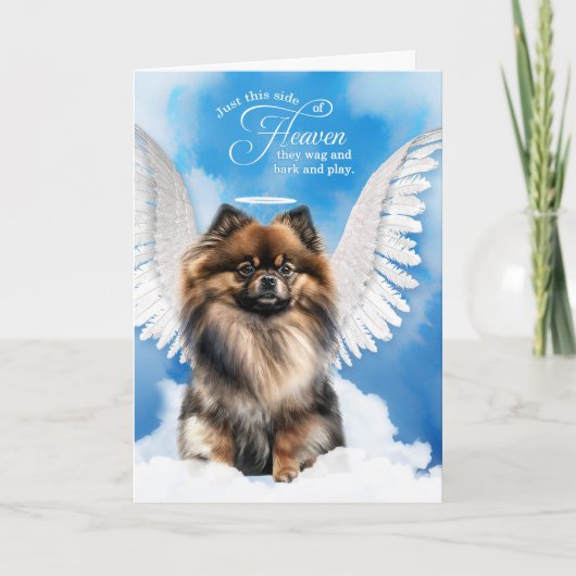 Pet Sympathy Loss Dog Tri Color Pomeranian Angel Kaart (Voorkant)