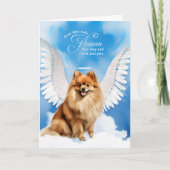 Pet Sympathy Loss of a Dog Pomeranian Angel Kaart (Voorkant)