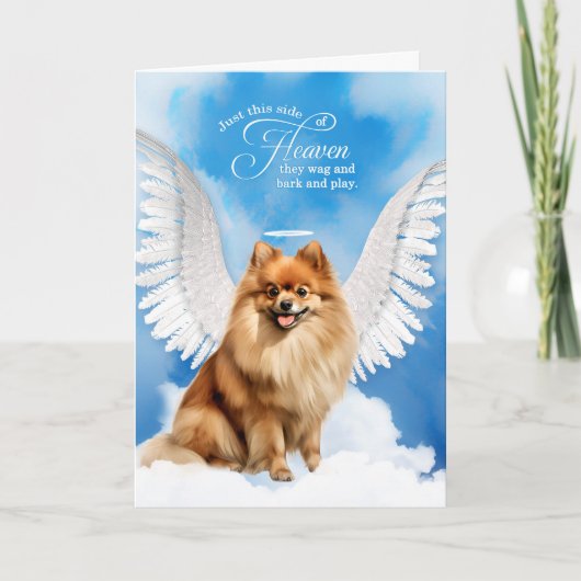 Pet Sympathy Loss of a Dog Pomeranian Angel Kaart (Voorkant)