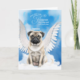 Pet Sympathy Loss of a Dog Pug Angel Kaart