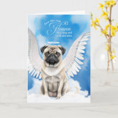 Pet Sympathy Loss of a Dog Pug Angel Kaart (Gele Bloem)