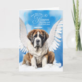 Pet Sympathy Loss of a Dog Saint Bernard Angel Kaart (Voorkant)