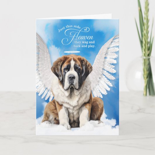 Pet Sympathy Loss of a Dog Saint Bernard Angel Kaart (Voorkant)