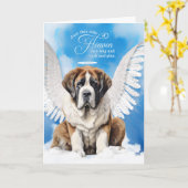 Pet Sympathy Loss of a Dog Saint Bernard Angel Kaart (Gele Bloem)