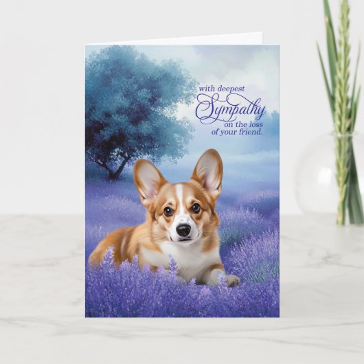Pet Sympathy Pembroke Welsh Corgi Dog Lavender Kaart (Voorkant)