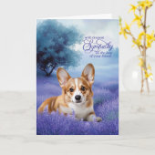 Pet Sympathy Pembroke Welsh Corgi Dog Lavender Kaart (Gele Bloem)