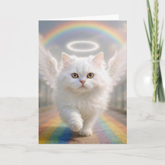 Pet Sympathy Persian Cat with Angel Wings Kaart (Voorkant)