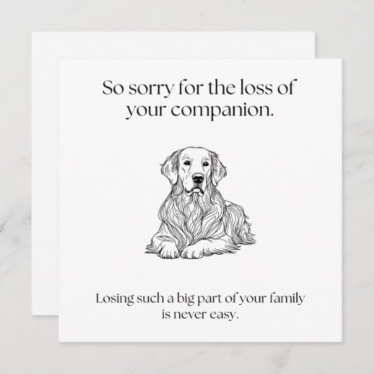 Pet Sympathy Retriever Notitiekaartje (Voorkant / Achterkant)