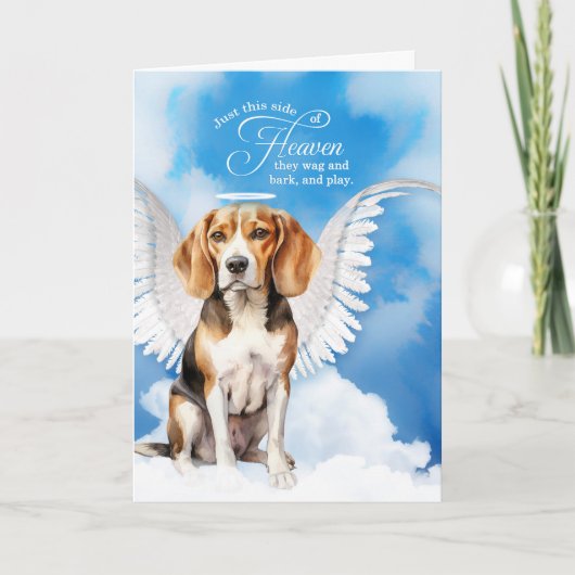 Pet Sympathy Verlies van een hond Beagle Angel Kaart (Voorkant)