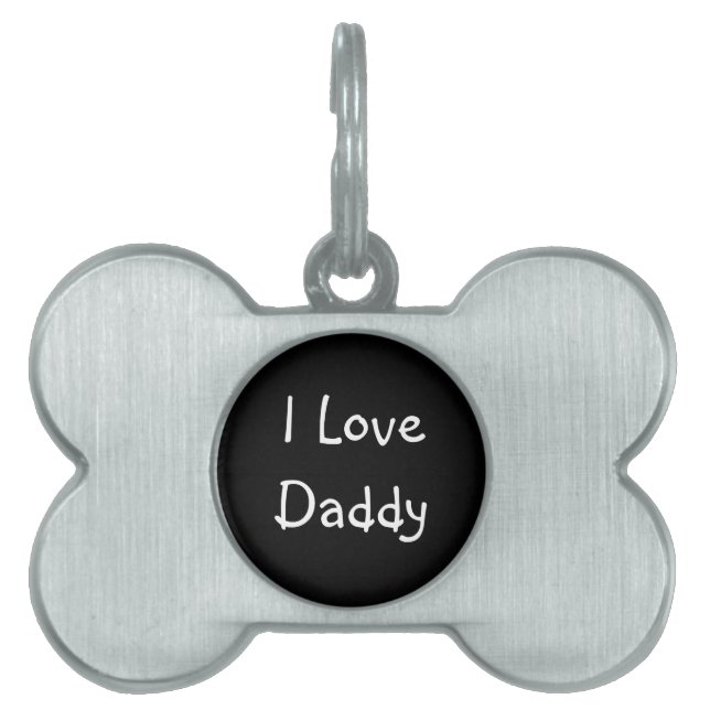 Pet Tag I Love papa Huisdieren Naamplaatje (voorkant)