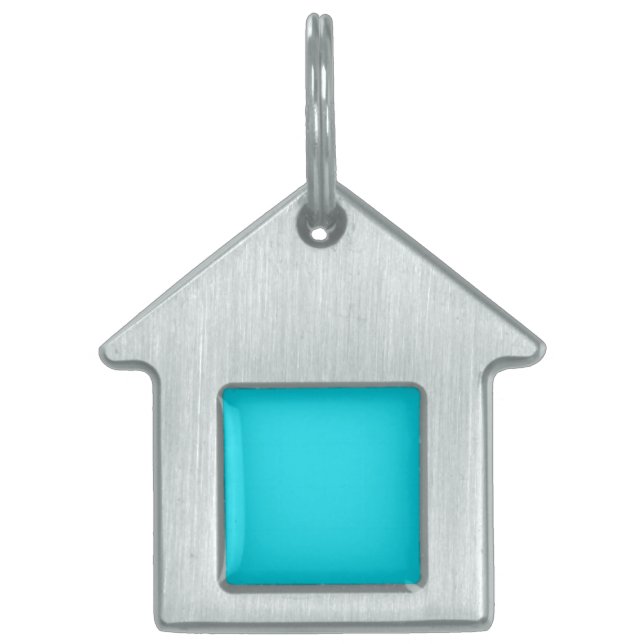 Pet Tag met Aqua Blue Background Huisdieren Naamplaatje (Voorkant)