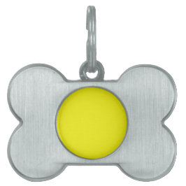 Pet Tag met Bright Neon Yellow Background Huisdieren Naamplaatje