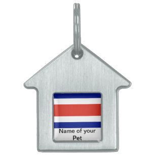 Pet Tag met de vlag van Costa Rica Huisdieren Naamplaatje